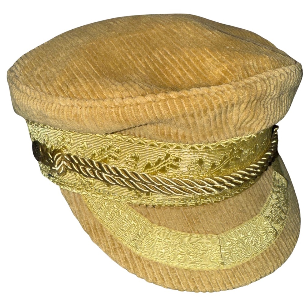 Brixton Albany Gold Yellow Corduroy Women's Cap Size Medium 7 1/4 58cm